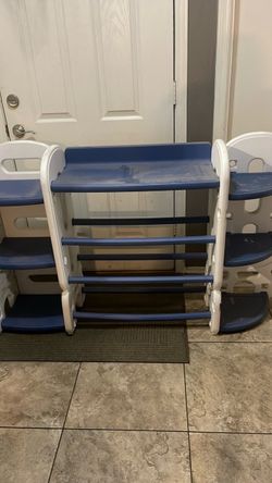 Plastic Rack Organizer Blue and White