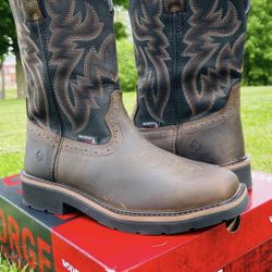 WORK BOOTS/🥾MEN'S WOLVERINE RANCHER WATERPROOF STEEL-TOE WELLINGTON