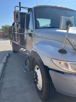 2016 International 4300 SBA  4X2 Flatbed Dump Truck With Tailgate Operations