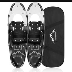 Snowshoes for Women Men Youth,/25/Inches Lightweight Aluminum Alloy All Terrain Snowshoes for Hiking, Heel Lift Riser for Mountaineering with Do