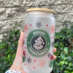 The Grinch Glass Cup