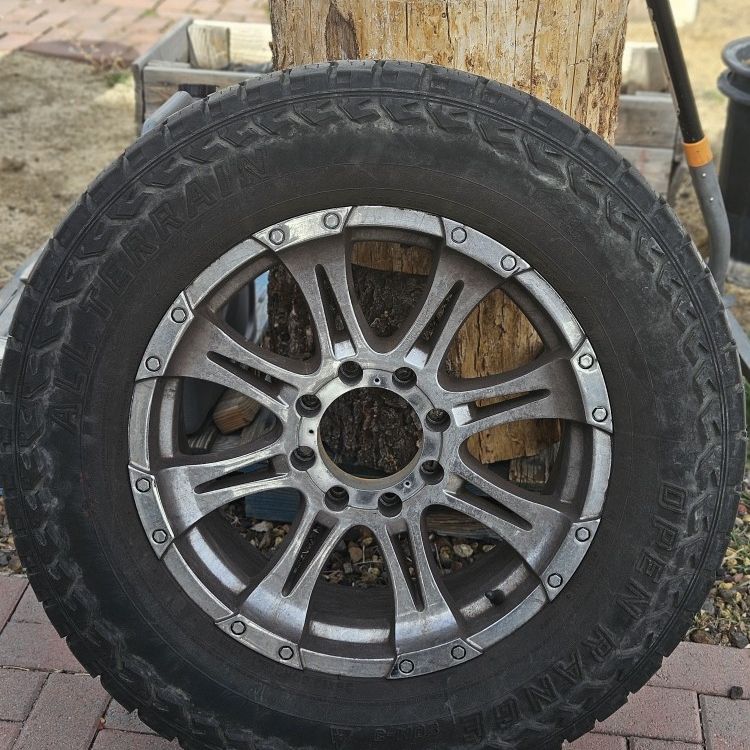 Raceline 20" Wheels With 35" AT Tires 8x6.5 Bolt Pattern