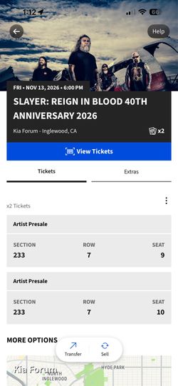 Slayer tickets