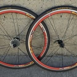 Rolf Vector Comp 700c Road Bike Wheelset - Red Rims - Continental Gatorskins 700x28mm