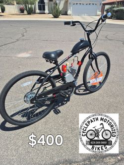 Motorized bike bicycle gas bike beach cruiser delivery available