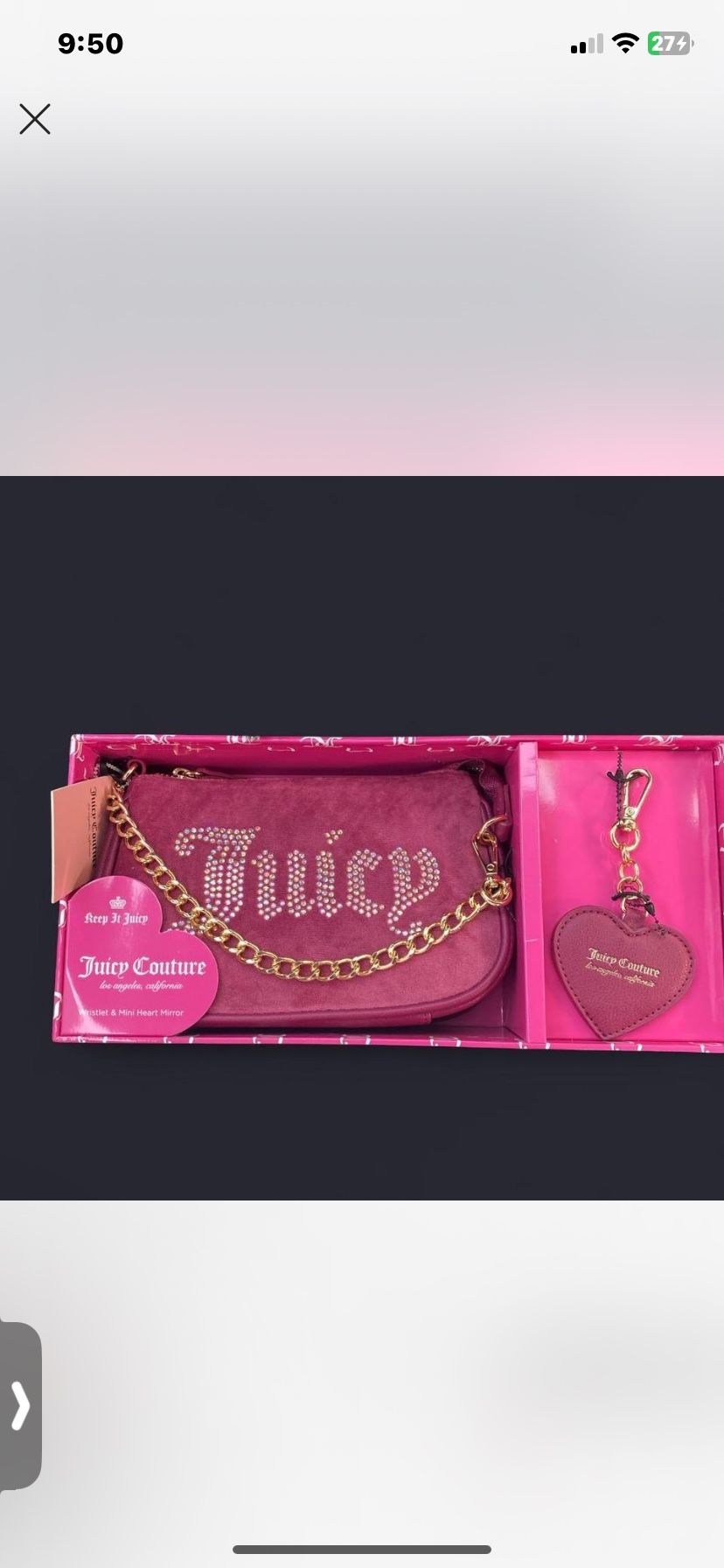 Juicy Couture Bag (Pink With Charm)