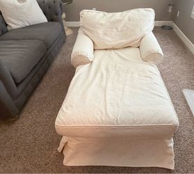 Pottery Barn Chaise Lounge Chair w/Slipcover