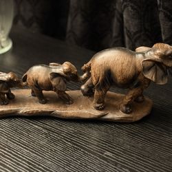 Hand Crafted Wooden Elephants Home Decor