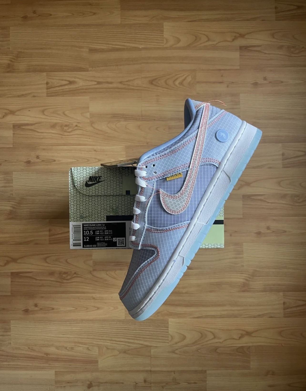 Nike Dunk Low Union Passport Pack Blue Argon Size 10.5  & Accessories