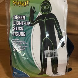 Green Light Up Stick Figure Costume Small