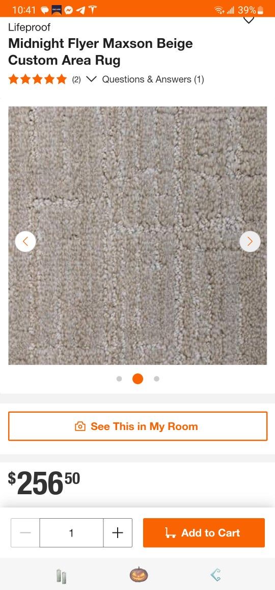 Lifeproof
Midnight Flyer Maxson Beige Custom Area Rug