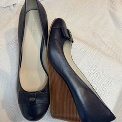 Women’s Size 9 Cole Haan Blue Leather Wedges 