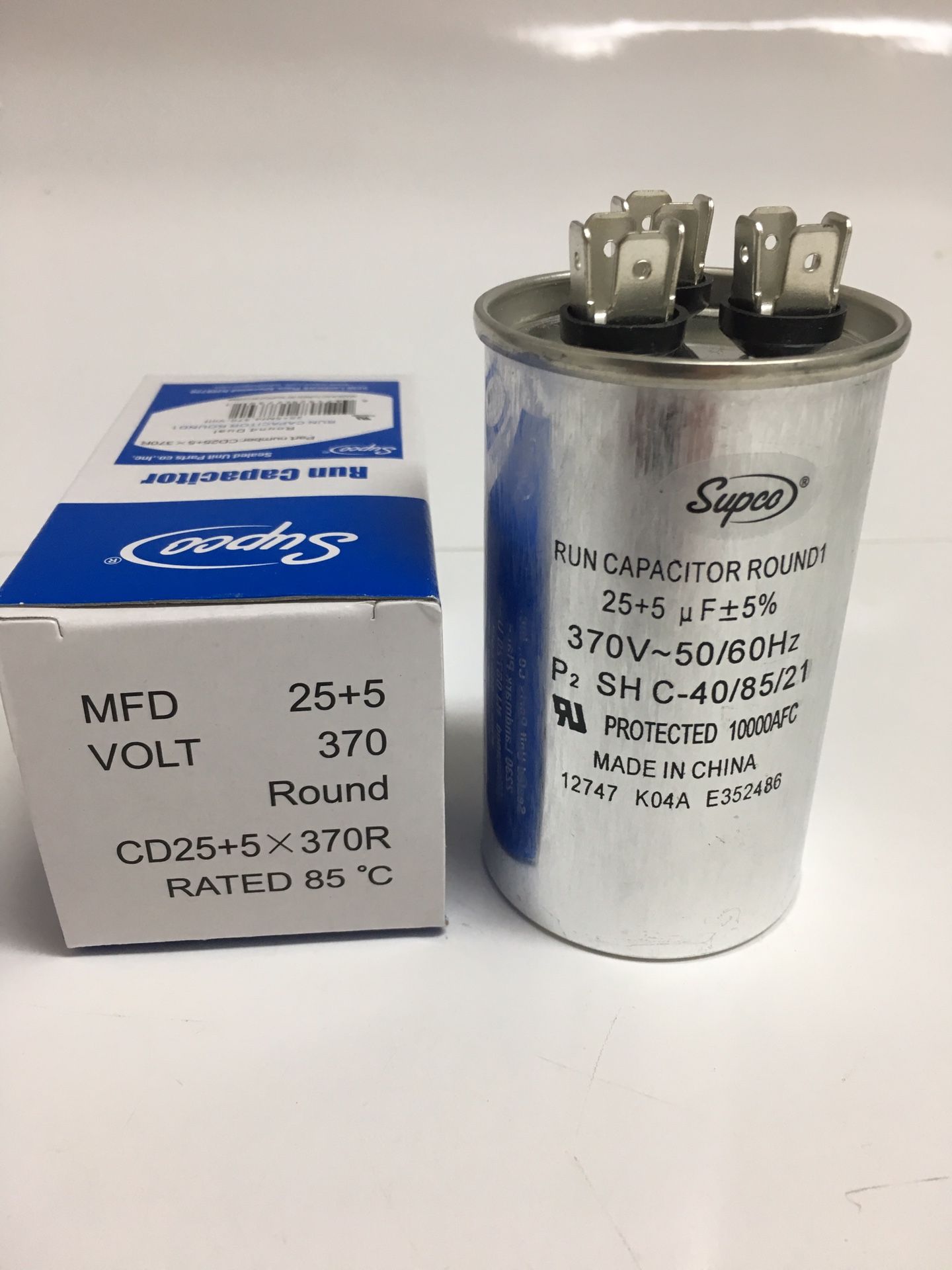 25/5 MFD uF Dual Run Capacitor 370 VAC 50-60Hz HVAC MOTOR FAN
