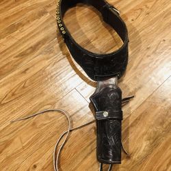 Western Leather Holster Gun Belt Brown Cowboy Revolver Pistol