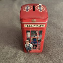 Vintage Style English Telephone Booth Bank