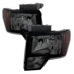 Smoked Headlight Assembly FX4-Style Black With Amber Marker Pair F-150 2009-2014/F-150 Raptor 2010-2014 