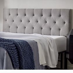 Upholstered Full Size Headboard - Grey, Excellent Condition