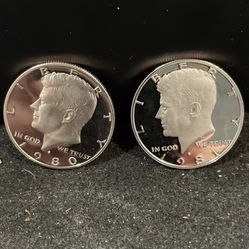 1980 And 1981 S Gem Proof Kennedy Half Dollars With A Extreme Cameo 210