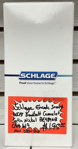 Schlage Encode Smart WiFi Deadbolt Camelot Satin Nickel BE489WB CAM 619 New OPEN BOX