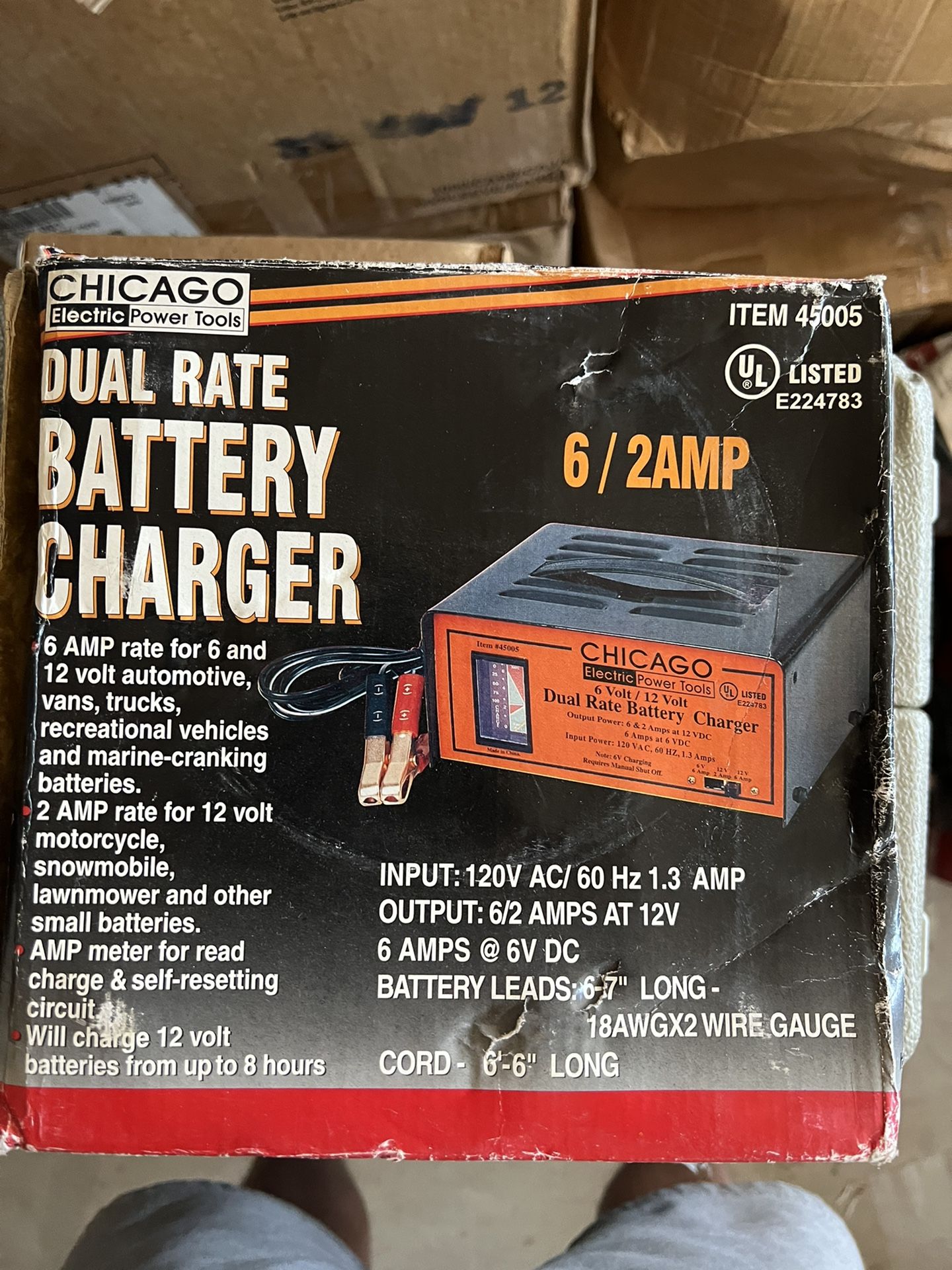 Electric Battery Charger Chicago Electric Dual Rate 6/12 Volt & 6/2 Amp