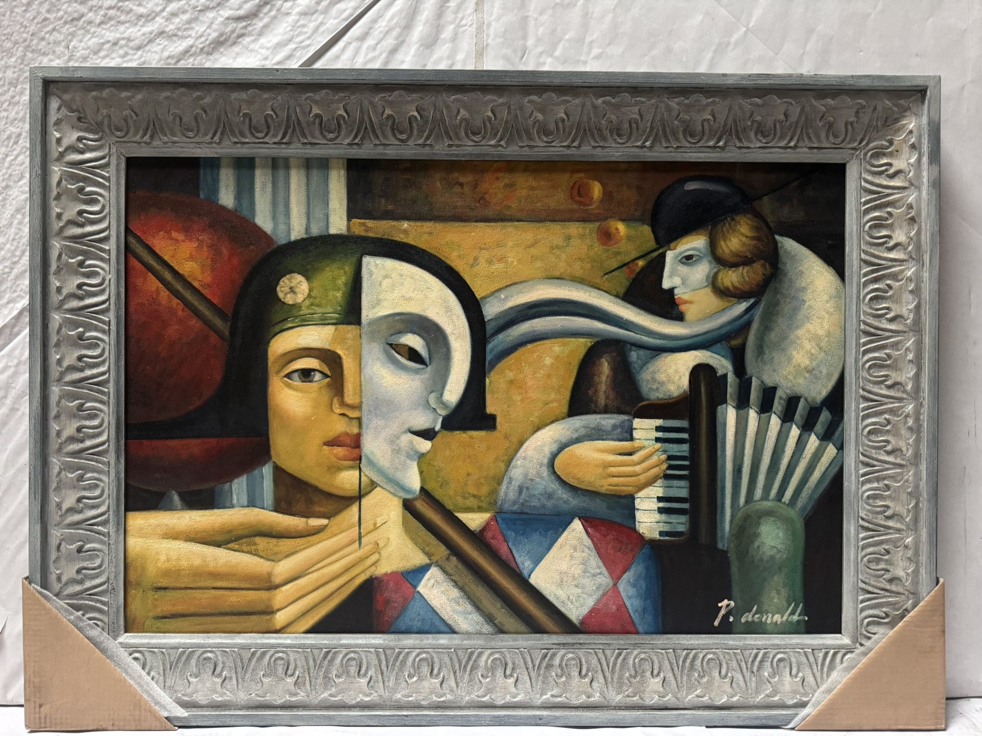 Hand-Painted Oil Painting Wooden Frame 43” x 31”