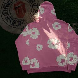 Pink Denim Tear Hoodie 