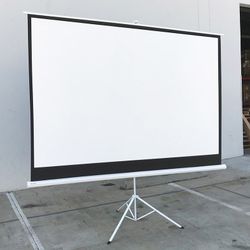 (NEW) $65 Portable 100 Inch Tripod Stand Projector Screen Home Theater 16:9 Ratio, 87x49” View Area 