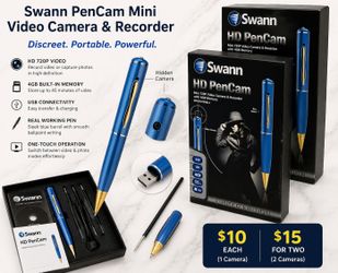 Swann HD PenCam Mini 720p Video Camera with 4GB Memory – $10 Each