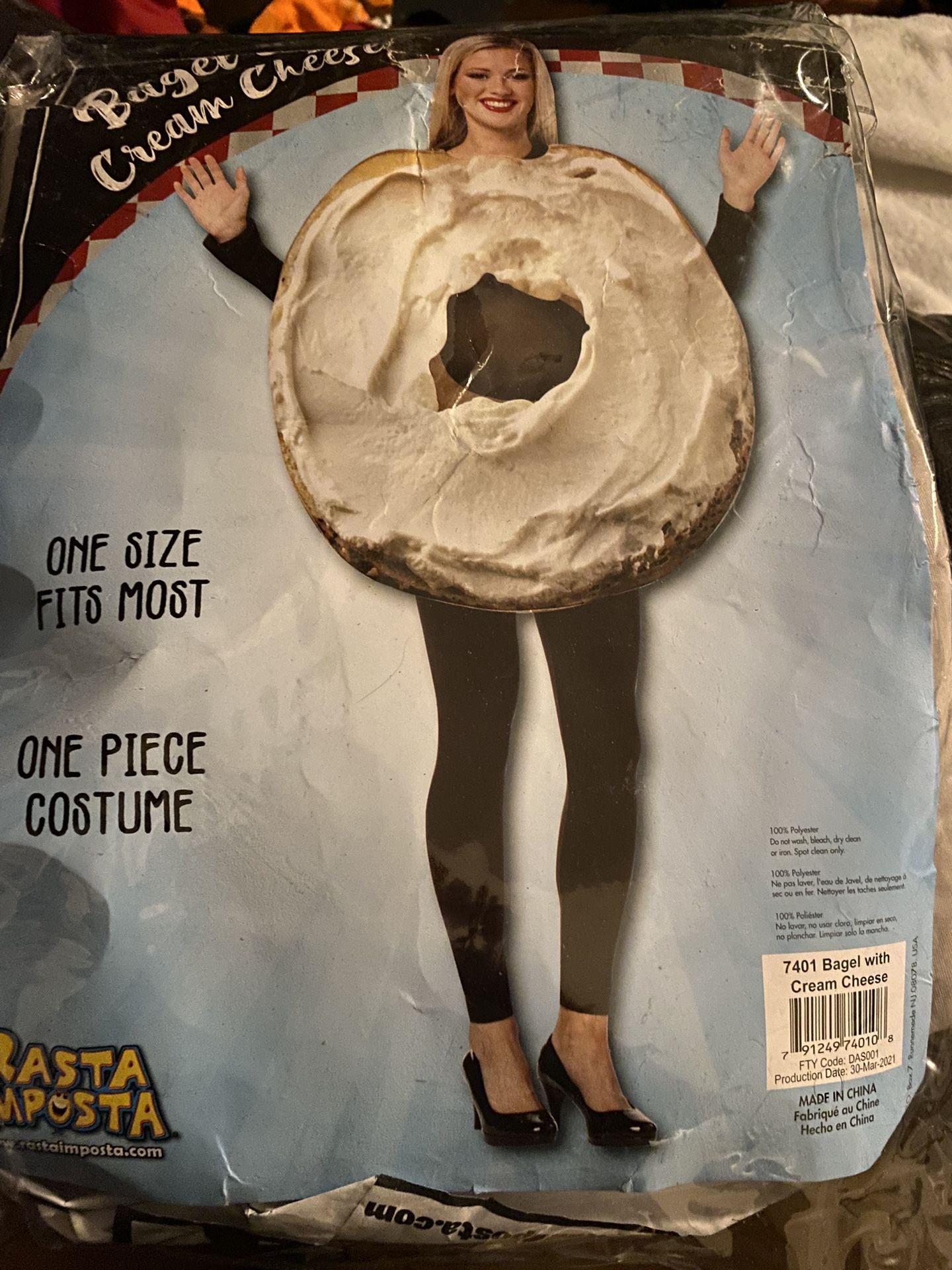 bagel cream cheese costume