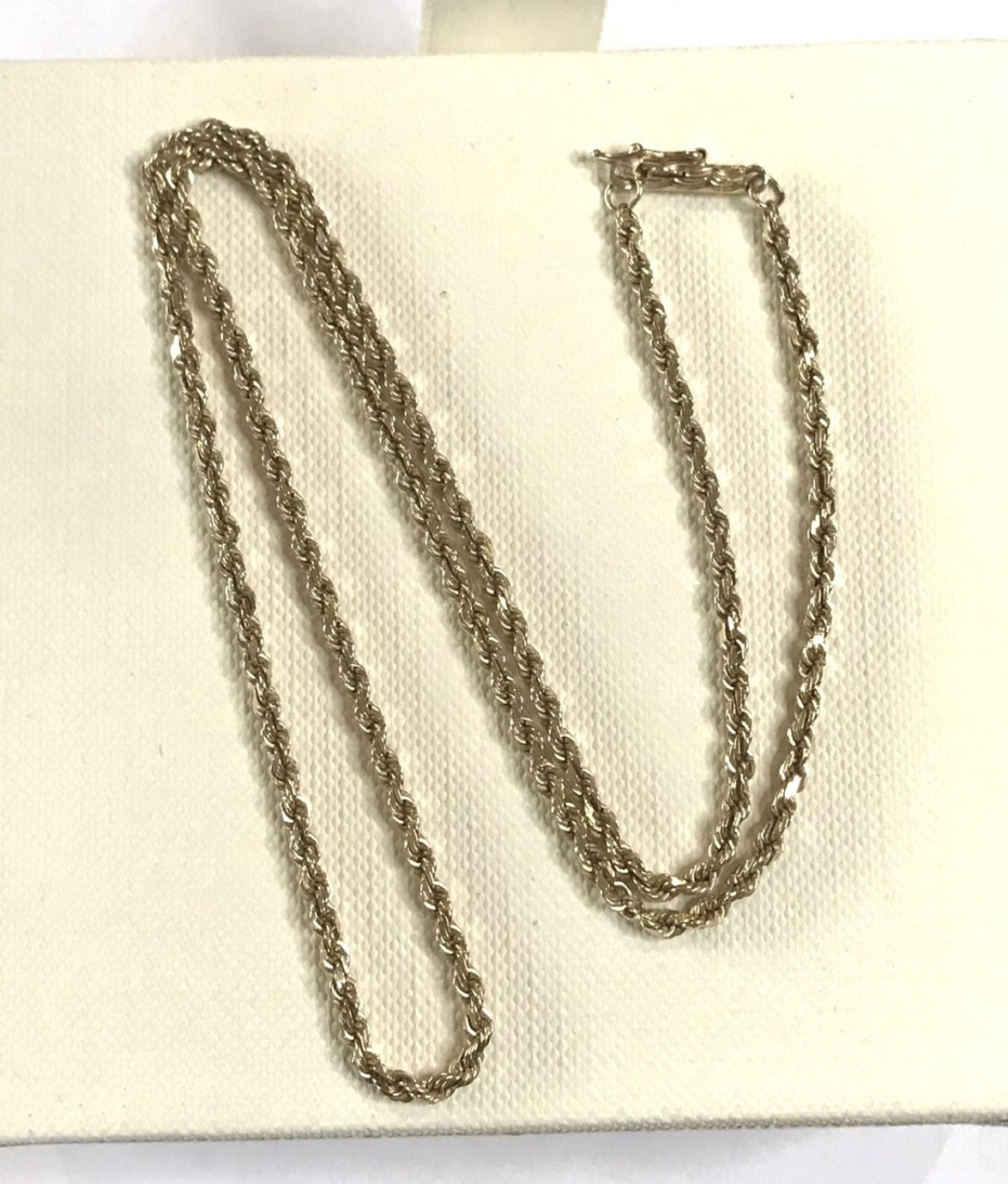 14k 14kt yellow gold rope chain necklace size 18”
