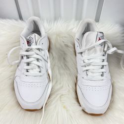 REEBOK Classic Leather Shoes Grade School V69624 WHITE/GUM