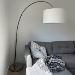 Overarching linen sale shade floor lamp