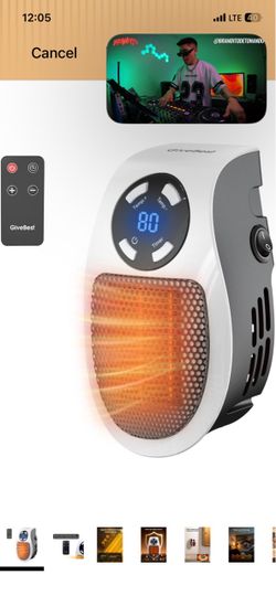 Programmable Space Heater with LED Display, Remote Wall Outlet Electric Heater with Thermostat and Timer for Home Office Bathroom Indoor Use, Small Pl