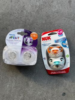 NUK and Agent pacifiers 4 total, brand new