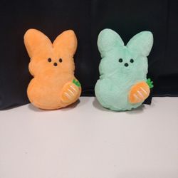 5" Tall Plush Peeps Bunny Toys.  ( Red / Black Bin )