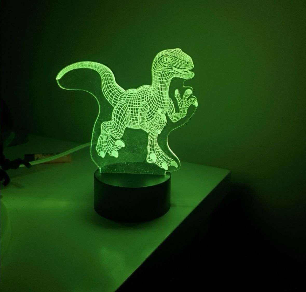 3D Dinosaur Night Light - Illusion Lamp 3 Pattern & 7 Color Change Decor Lamp with Remote Control