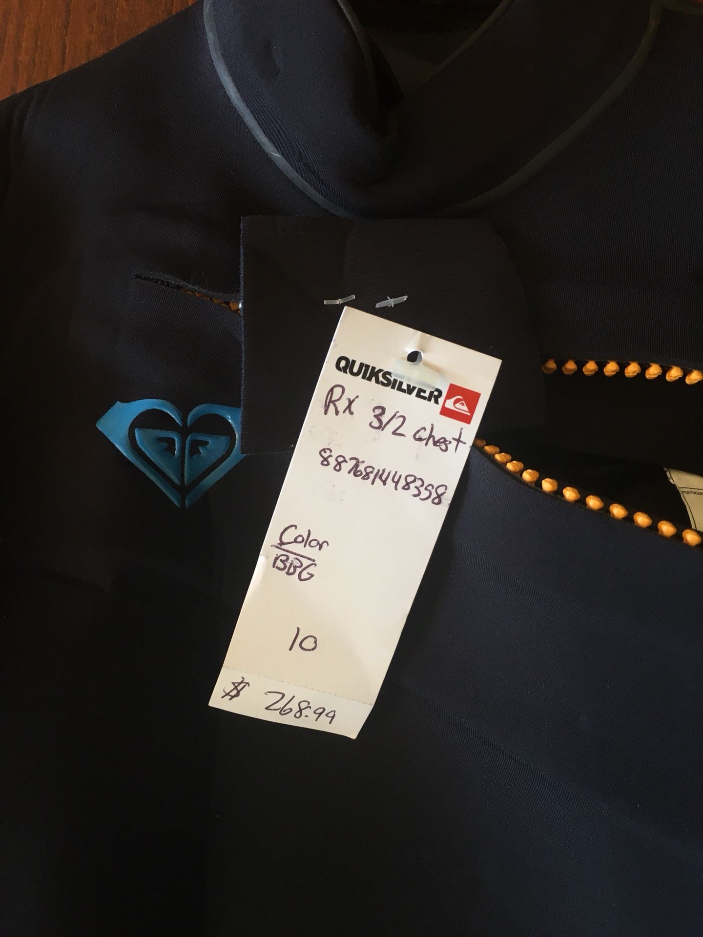 Roxy Women’s 3/2 Chest Zip Size 10 Brand New with Tags