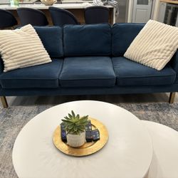Blue Velvet 3 Seater Sofa