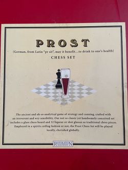 Chess set drinking game