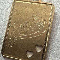 14K Gold Love Pendant 
