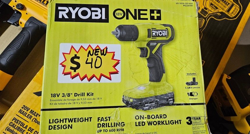 New Ryobi 18V drill kit
