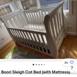 Sleigh Baby Bed W/matress