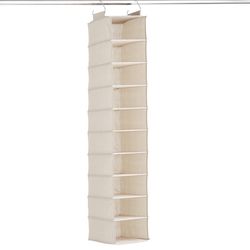 (2) Taupe 10-Compartment Hanging Shoe Organizer