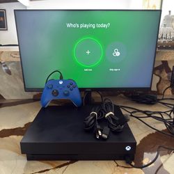 Xbox One X 1TB With Controller and Cables