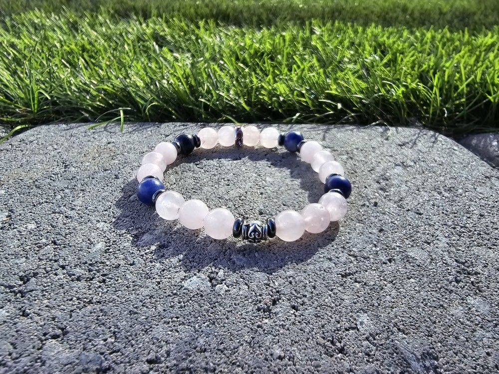 Rose Quartz,Amethyst and Sodalite Bracelet