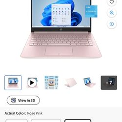 Like-New Pink HP 14" Laptop - Perfect for School!
