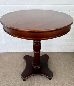 Round Wooden Pedestal Table