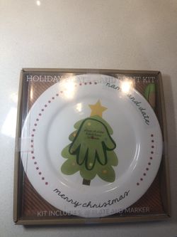 1st Christmas plate and marker set. New. $10 Nordstrom