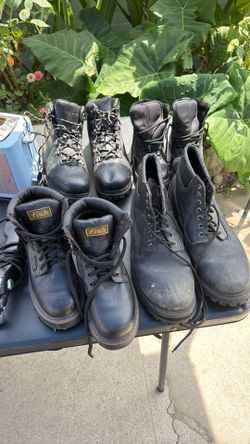 steel toe boots size 13, 12 and 6