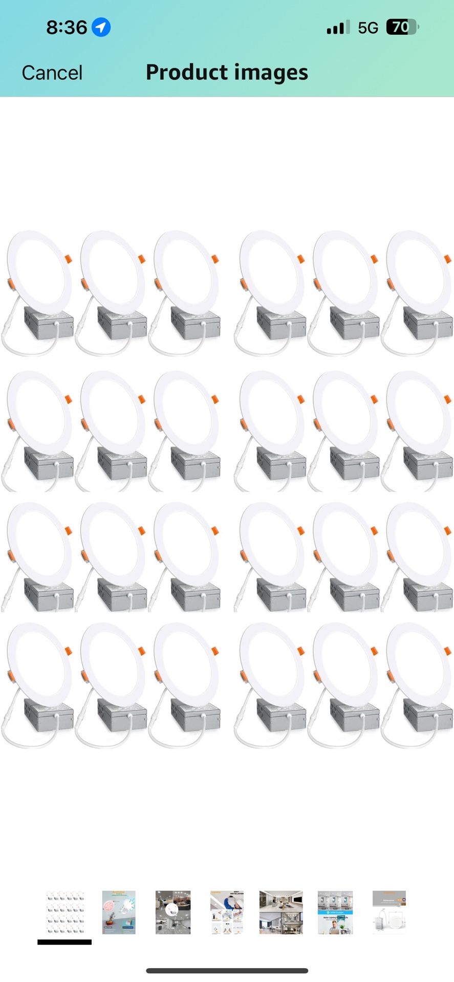24Pack 4 Inch 5000K Daylight Ultra-Thin LED Recessed Ceiling Light with Junction Box,